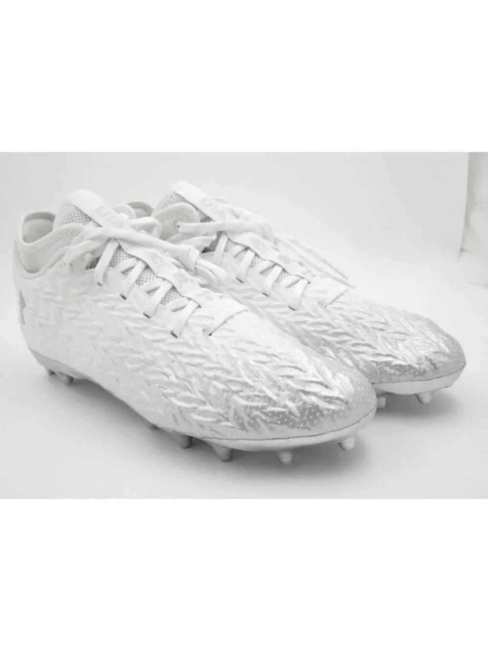 Under Armour Spotlight Clone 4.0 MC Football Cleats Men's 9.5 White Silver (F11)